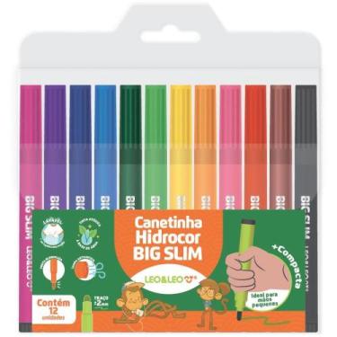 Imagem de Caneta Hidrográfica Jumbo Leo e Leo BIG SLIM 12 Cores (estojo) - Leono