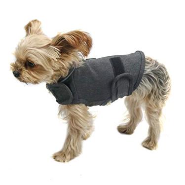 Imagem de cattamao Casaco confortável para alívio da ansiedade do cachorro, colete calmante para ansiedade do cachorro, jaqueta de camisetas Thunder para cães PP, P, M, G, GG (cinza PP)