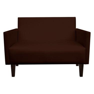 Imagem de Sofá Retrô Namoradeira 02 Lugares Corino Marrom