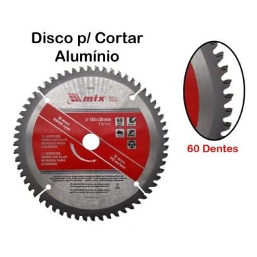 Imagem de Serra Circular Disco Para Alumínio Lâmina 185mm 60 Dentes Profissional