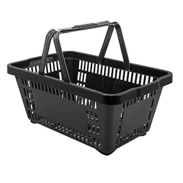 Imagem de Kit 10 Cestinhas Plásticas para Compras 18 litros Preta