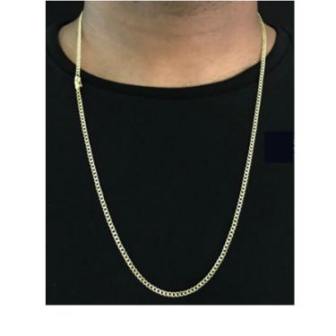 Imagem de Corrente 3mm Pitbull  de moeda antiga banhada a ouro