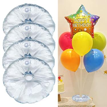 Imagem de Kits de suportes de balão acessórios – Pacote com 4 sacos de água reutilizáveis transparentes para suporte de balão, máximo de 1,3 kg cada