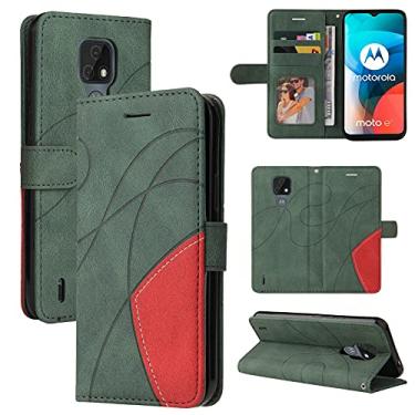 Imagem de Capa flip para Motorola Moto E7 capa carteira de couro, slot para cartão capa de telefone flip para Motorola Moto E7 capa carteira masculina e feminina à prova de choque capa de telefone de quatro cores