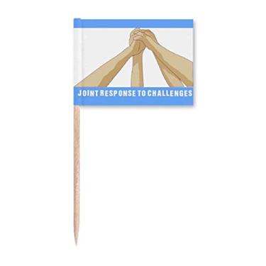 Imagem de Unite Fight Epidemic Withstand Handpick Flags Marker Topper Decoração de Festa