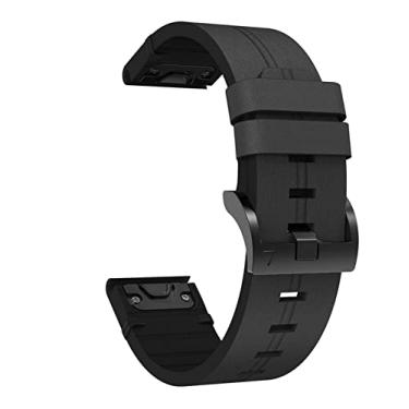 Imagem de HAZELS Pulseira de relógio QuickFit de couro para Garmin Fenix 7X 6X 5X 3 3HR Pulseira para Garmin Fenix 7 6 5 935 945 Relógio 22 26mm Pulseira (Cor: Preto, Tamanho: 26mm Fenix 7X)