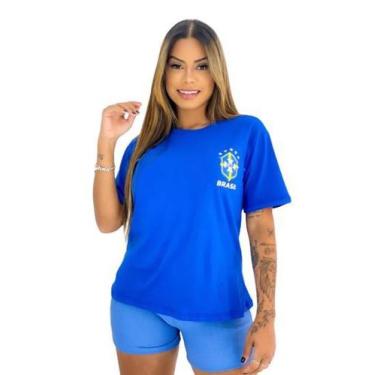 Imagem de Blusa Tshirts Camisa Do Brasil Feminina Verde Azul - Dani Lavie