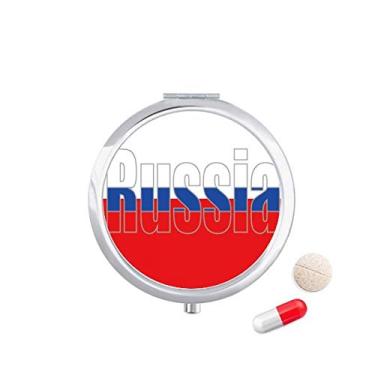 Imagem de Porta-comprimidos com nome da bandeira da Rússia e caixa de armazenamento de medicamentos