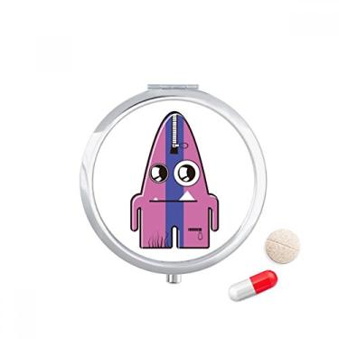 Imagem de Estojo de comprimidos de monstro roxo listrado universo alienígena com compartimento para armazenamento de remédios