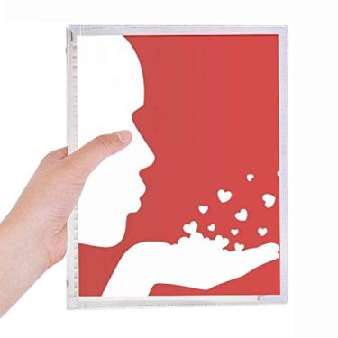 Imagem de Caderno de desenho branco para dia dos namorados, diário de folhas soltas recarregável