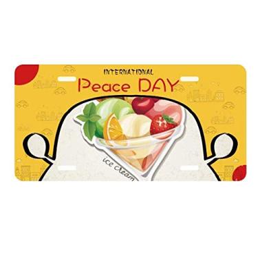 Imagem de DIYthinker Placa de licença laranja cereja morango fruta doce sorvete etiqueta decoração carro dia da paz