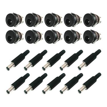 Imagem de Conector Plug Jack DC-022 Femea J4 + Macho P4 2.1x5.5mm Kit - 20 Peças