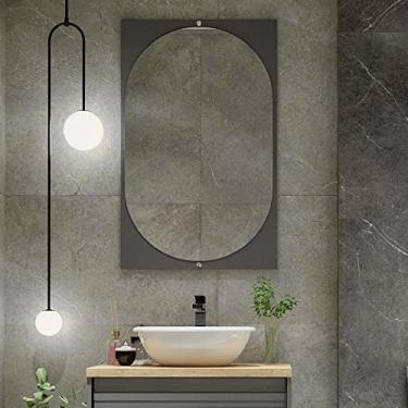 Imagem de Espelheira Amsterdã 96x60cm Darabas Agardi Cinza