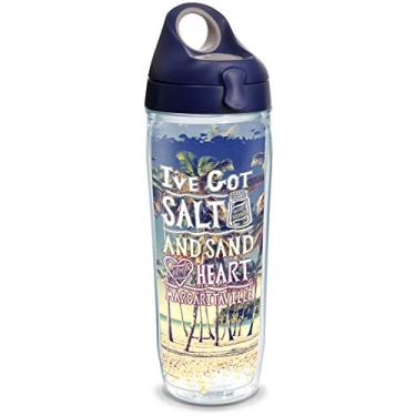 Imagem de Tervis Margaritaville-Salt in My Veins Made in USA Copo isolado de parede dupla, garrafa de água de 700 ml, transparente