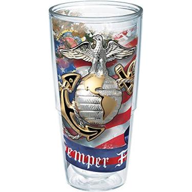Imagem de Tervis Copo térmico de parede dupla da Marines Made in USA, 680 g – sem tampa, águia e âncora