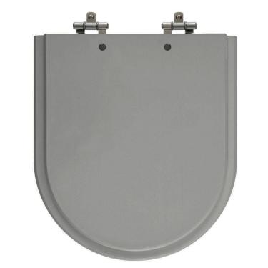 Imagem de Assento Sanitário Riviera Cinza Pérola Tampa para Vaso Celite de Madeira Laqueada