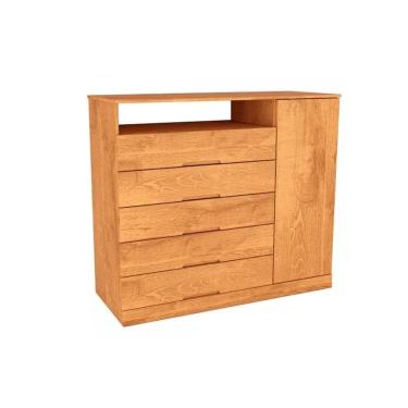 Imagem de Cômoda de Quarto Portugal c/ 1 Porta 1 Nicho e 5 Gavetas Peroba - Europa