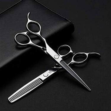 Imagem de Tesoura De Cabeleireiro Série Para Canhotos Tesoura De Barbeiro Profissional Salon Stylist Corte Nítido E Preciso Para Cabeleireiro Canhoto Tesoura De Corte 6,0 Polegadas Prata,Bonny369