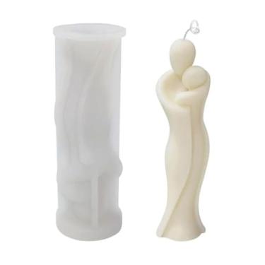 Imagem de Mãe segurando o bebê silicone vela molde diy arte do corpo estátua resina gesso sabão fazendo ferramentas kits de velas artesanais decoração para casa (Color : Mold-A)