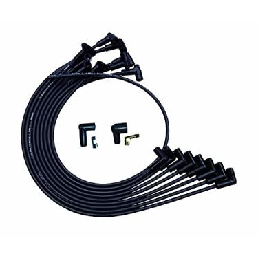 Imagem de Moroso Fios de vela de ignição pretos série Ultra 51025, chevy de bloco pequeno, roteamento sobre a tampa da válvula, extremidade do plugue de 90 graus, distribuidor HEI