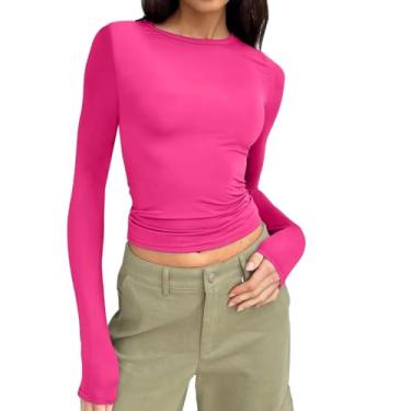 Imagem de Blusa segunda pele térmica básica feminina plus size preta (fibra de poliéster e elastano, rosa gola u)