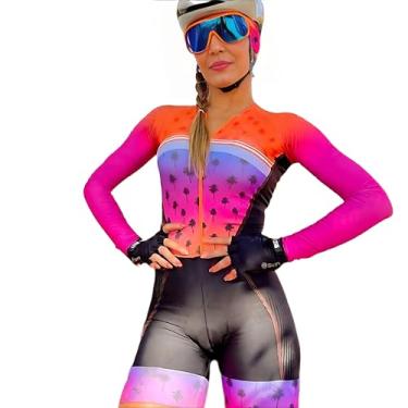 Imagem de Conjunto de camisa de ciclismo feminino de uma peça e shorts PP-4GG, Multicolorido 3, GG