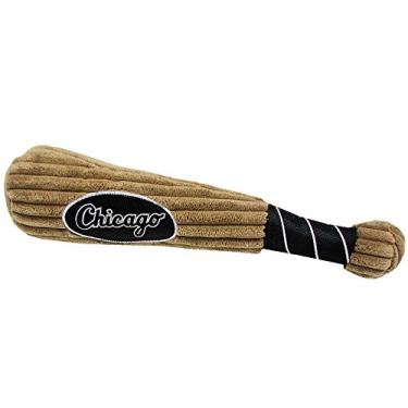 Imagem de Taco de beisebol MLB CHICAGO WHITE SOX brinquedo para cães e gatos. Pelúcia de veludo cotelê macia com bola interna