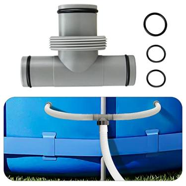 Imagem de Conector de mangueira de piscina com junta T, conector de mangueira de bomba de filtro, adaptador de mangueira de piscina para peças e acessórios de piscina (3,8 cm a 3,2 cm - 3 cabeças)