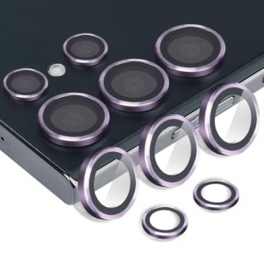 Imagem de Rayorcon Protetor de lente de câmera para Samsung Galaxy S23 Ultra, anel de liga de alumínio, protetor de lente de vidro temperado, antiarranhões, capa decorativa para câmera serve para Samsung Galaxy