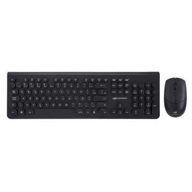 Imagem de Kit Teclado e Mouse sem Fio C3Tech K-W80BK - Teclas Multimídia - ABNT2 - 1600dpi - Preto