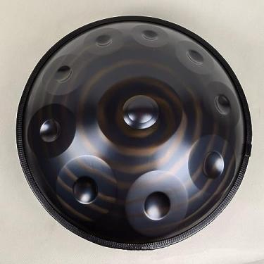 Imagem de Tambor de mão de aço profissional, instrumento de tambor de handpan em Ré menor, tambor de mão de aço de 432 Hz com suporte de handpan, estojo de handpan, instrumento de percussão de meditaç
