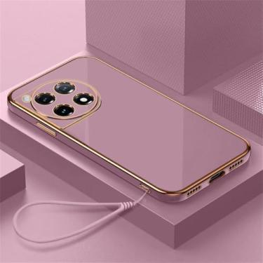 Imagem de Para oneplus 12 1 12r ace pro 1 11r 11 10t 10r ace2 10r 11 capa traseira chapeamento quadrado de luxo, gs6d roxo, para oneplus 10r 150w