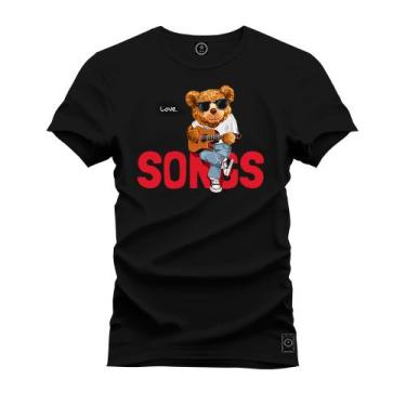 Imagem de Camiseta Plus Size Casual Malha Confortável Estampada Urso Bad Boy - N