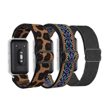 Imagem de GTHY Pulseira elástica de nylon compatível com Samsung Galaxy Fit 3, para mulheres e homens, tecido elástico ajustável respirável para Samsung Galaxy Fit3 SM-R390