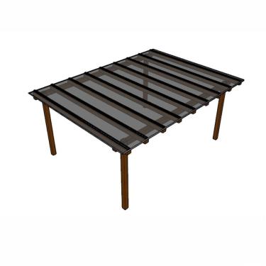 Imagem de Kit Policarbonato Fume 3mm 4,00m X 3,00m - Perfis Naturais