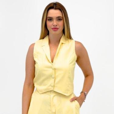 Imagem de Colete Formitz Alfaiataria Curto sem Capuz em Tecido Feminino-Feminino