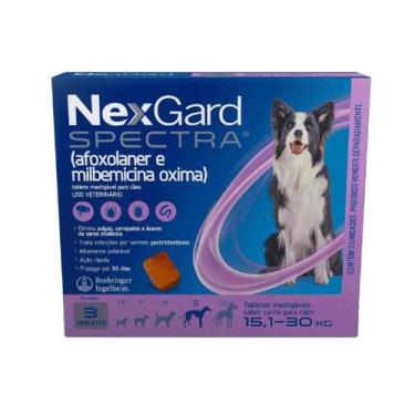 Imagem de NexGard Spectra Antipulgas Cães 15,1kg a 30kg 3 Comprimidos - BOEHRING