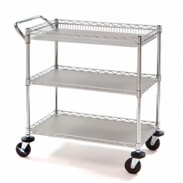 Imagem de Carrinho Aço Multi Utilitário 3 prateleiras c/ Rodas e Trava - Members