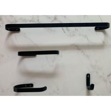 Imagem de 1 Kit de Acessórios Para Banheiro Preto (4 Peças) - VSA