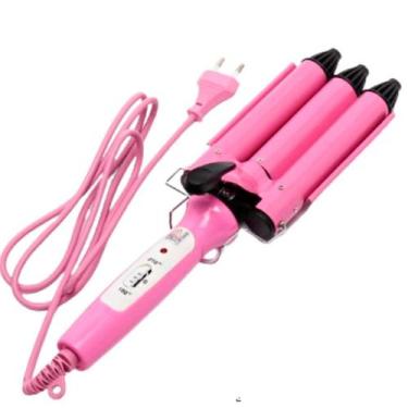 Imagem de Chapinha Modeladora Cachos Tri-Onda Rosa Bivolt Profissional - Relet, 