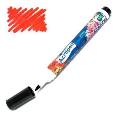 Imagem de Acrilpen Caneta para Tecido 507 Vermelho Fogo Acrilex