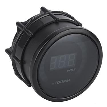 Imagem de Carro Led 2in 2-em-1 Dupla Função 12v Tacômetro Voltímetro Display Digital Medidor de Alta Precisão Preto Universal 52mm Rpm Calibre