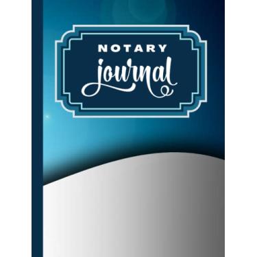 Imagem de Hardcover Notary Journal: 8.5x11 Large Notarial Logbook/With 200 Numbered Pages - Two Record Logs Per Page / 400 Records/Ledger Book Gift For ... / Silver 3D Geometric Curve Art on Teal Blue