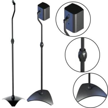 Imagem de Pedestal Caixa Som Home Theater Base Pesada Ajuste Altura Pré Montado 