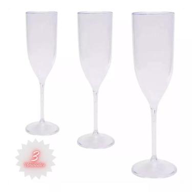 Imagem de Kit Taça Champanhe Espumante Acrílico 180ml Transparente Premium - LSC