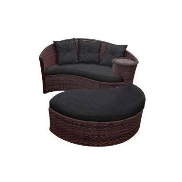 Imagem de Chaise Nova Delhi Folha - Tecido Duna Preto - Mundo dos Sintéticos