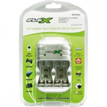 Imagem de Carregador Para Pilhas 4Aa/Aaa Ou 2 Bateria 9V Flex Bivolt Fx-C03 - FL