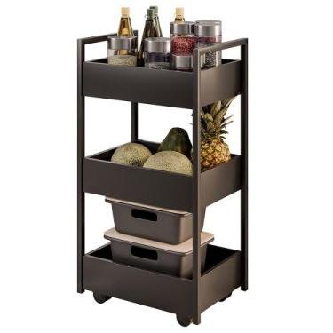 Imagem de Carrinho Gourmet de Apoio Industrial 3 Prateleiras Liss M24 Preto - Mp