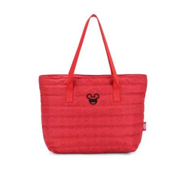 Imagem de Bolsa Tote Feminina Mickey Mouse Puffer BMK78649 Vermelho