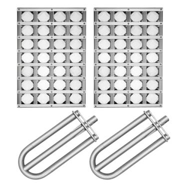 Imagem de Folocy Bandeja de briquete de 46 cm para churrasqueira Alfresco ALX2-30C, ALX2-42C, ALX2-42RFG, ALX2-56, ALX2-56BFG, tubos de tubos de churrasco, peças de reposição de briquetes de cerâmica, aço